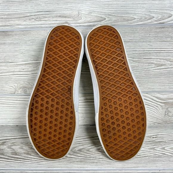 Vans Old Skool White Leather Sequins Stripe Sneaker Shoe - Women's 8 - Picture 6 of 8